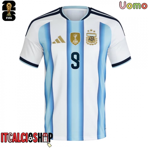 Argentina Julian Alvarez #9 Prima Maglia Mondiali 2026 Manica Corta